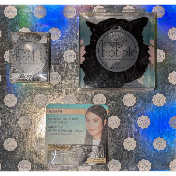 Lot Of 3 invisibobble ~ 1 Pack of 3 Slim, 1 Sprunchie & 1 Waver ~ New - Picture 1 of 4